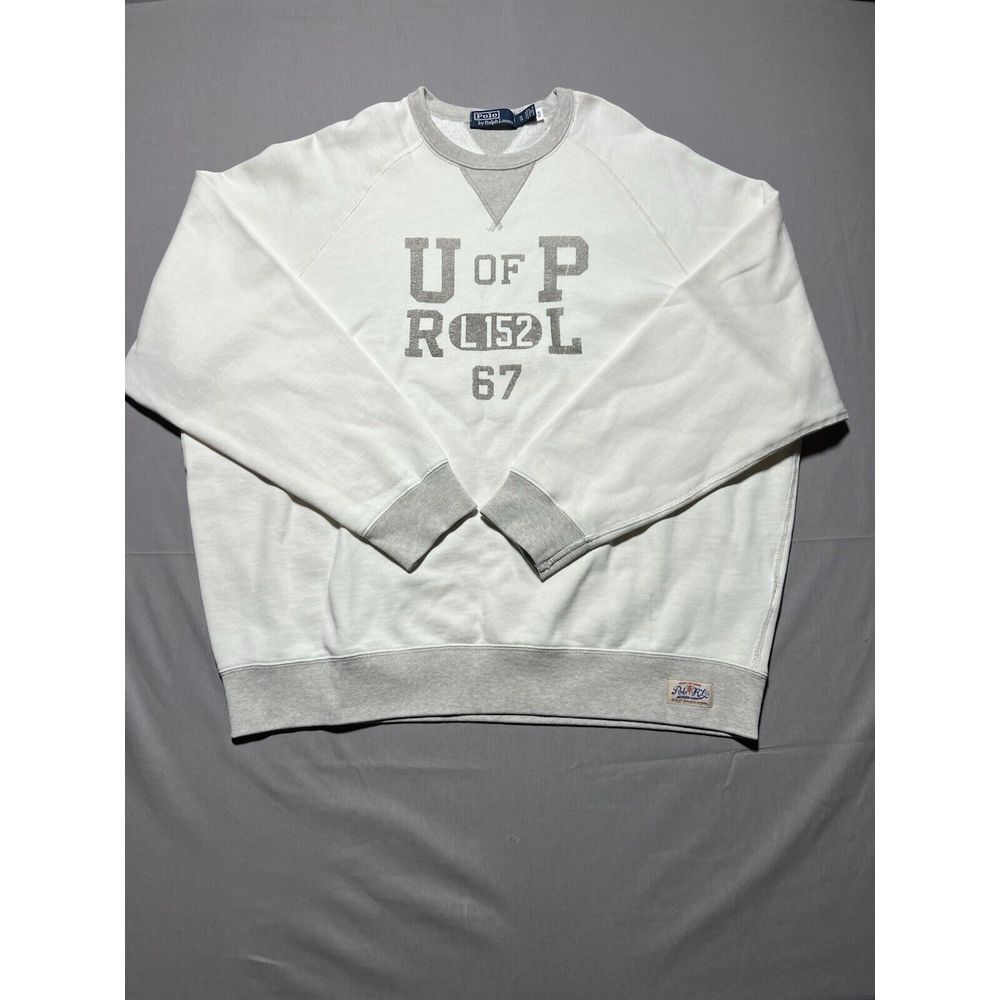 Polo Ralph Lauren‎ Big Fit Fleece Graphic Sweatshirt ivory heather X Large $228